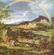 Joseph Anton Koch Heroische Landschaft mit dem Regenbogen oil painting on canvas
